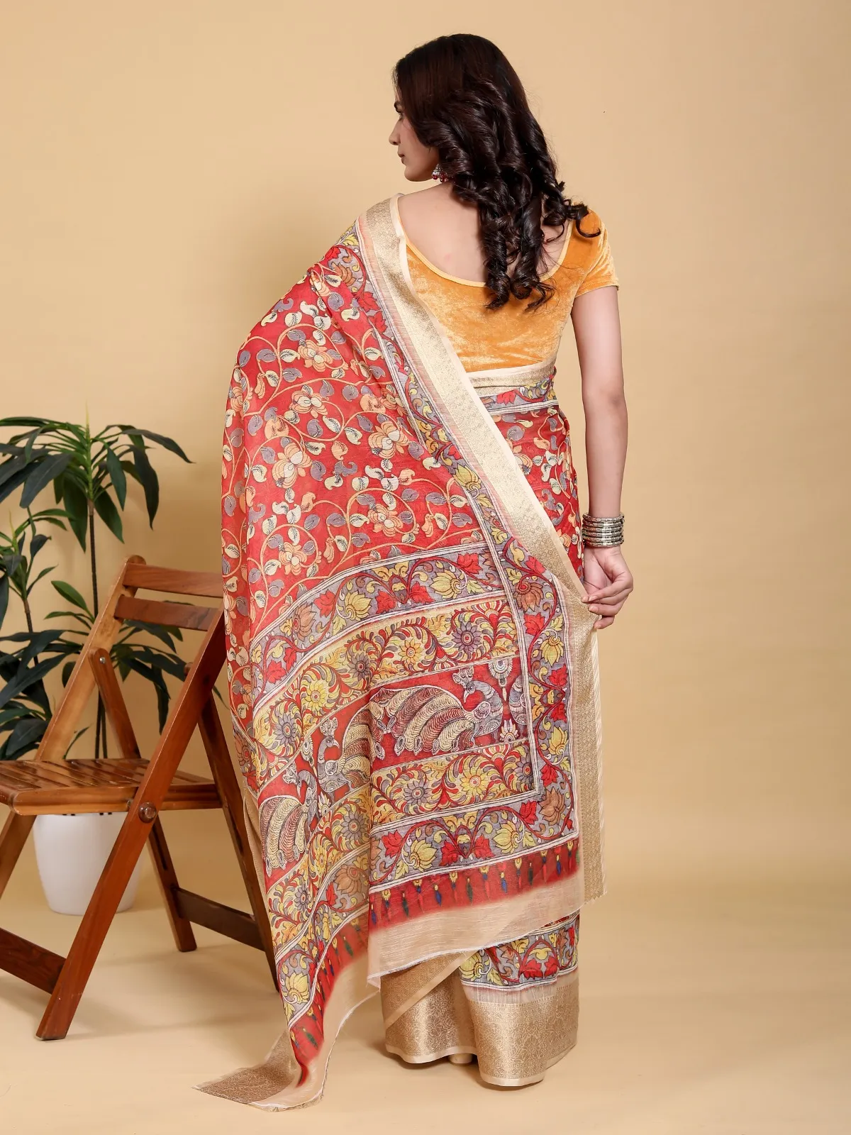 Buy Kalamkari print saree in Kolkata | Reseller Bazzar